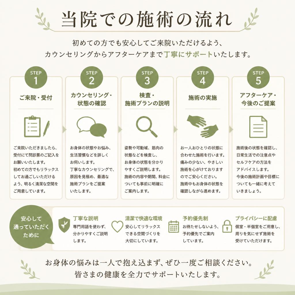 施術の流れと安心感