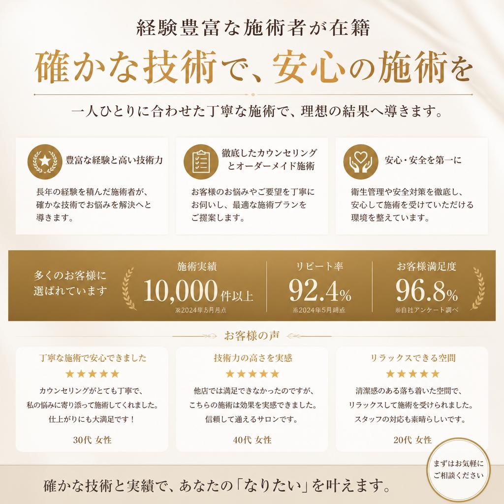 実績のある施術者の技術