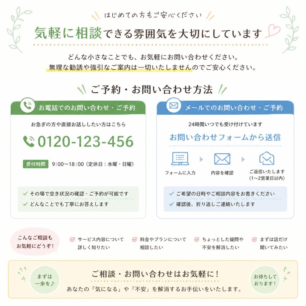 お気軽にお問い合わせください！