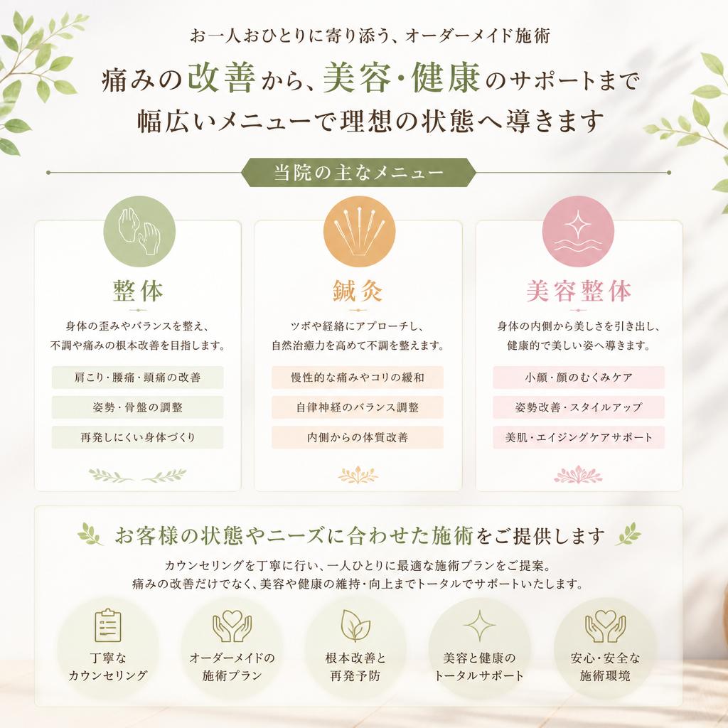 多様な施術メニュー