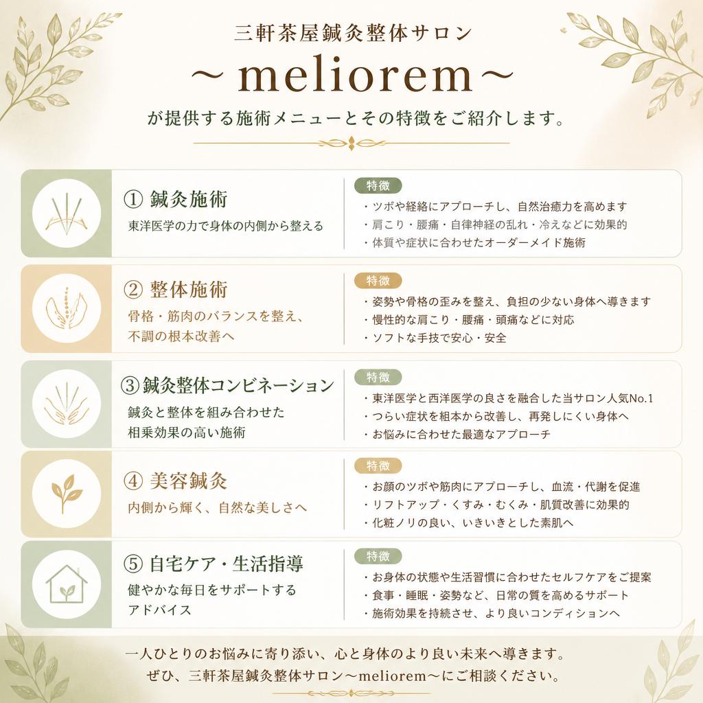 当院の施術メニュー