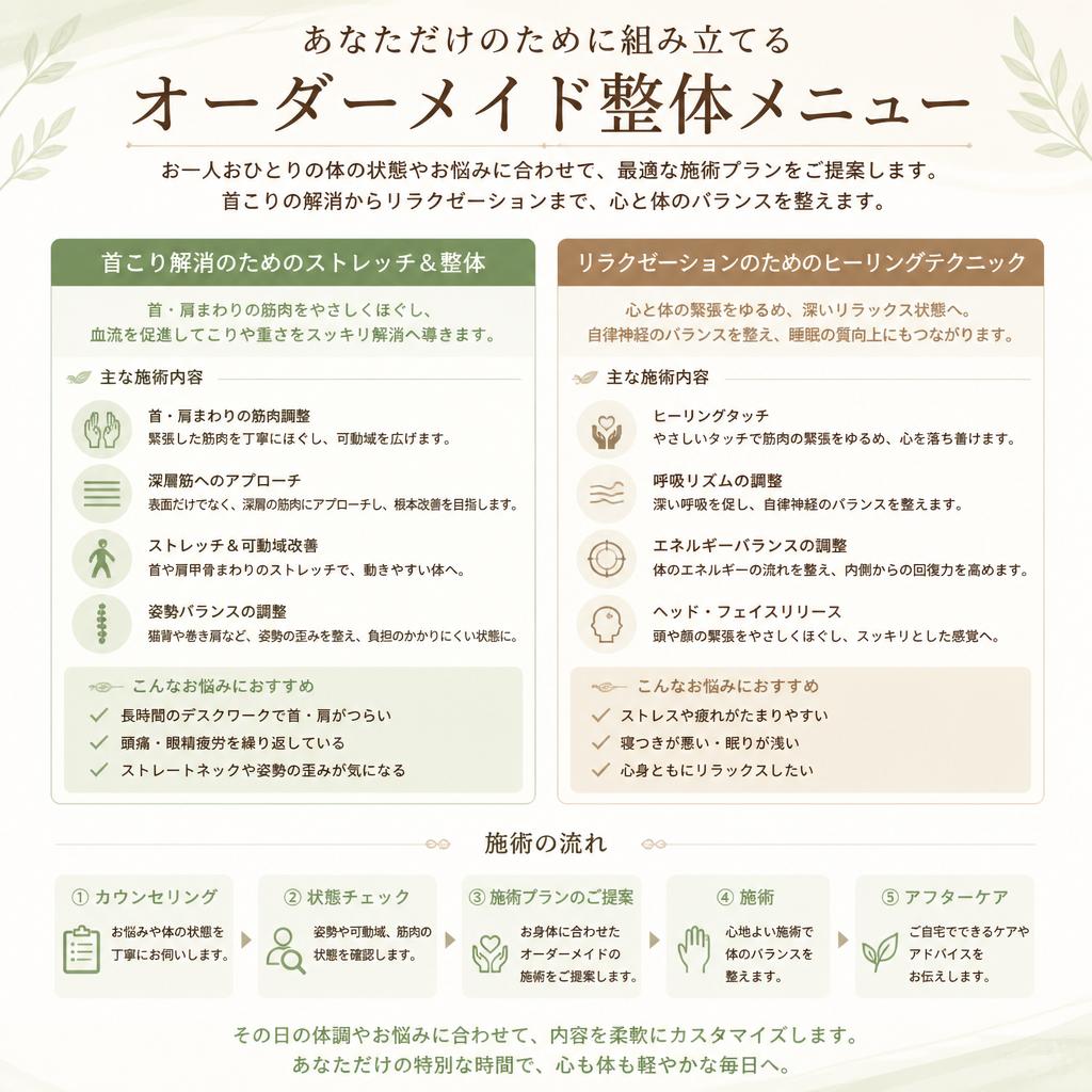 こだわりの施術メニュー