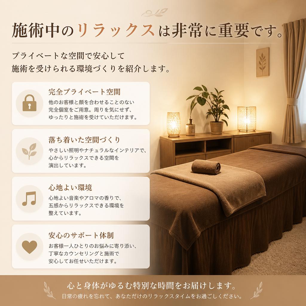 リラックスできる施術環境のご紹介