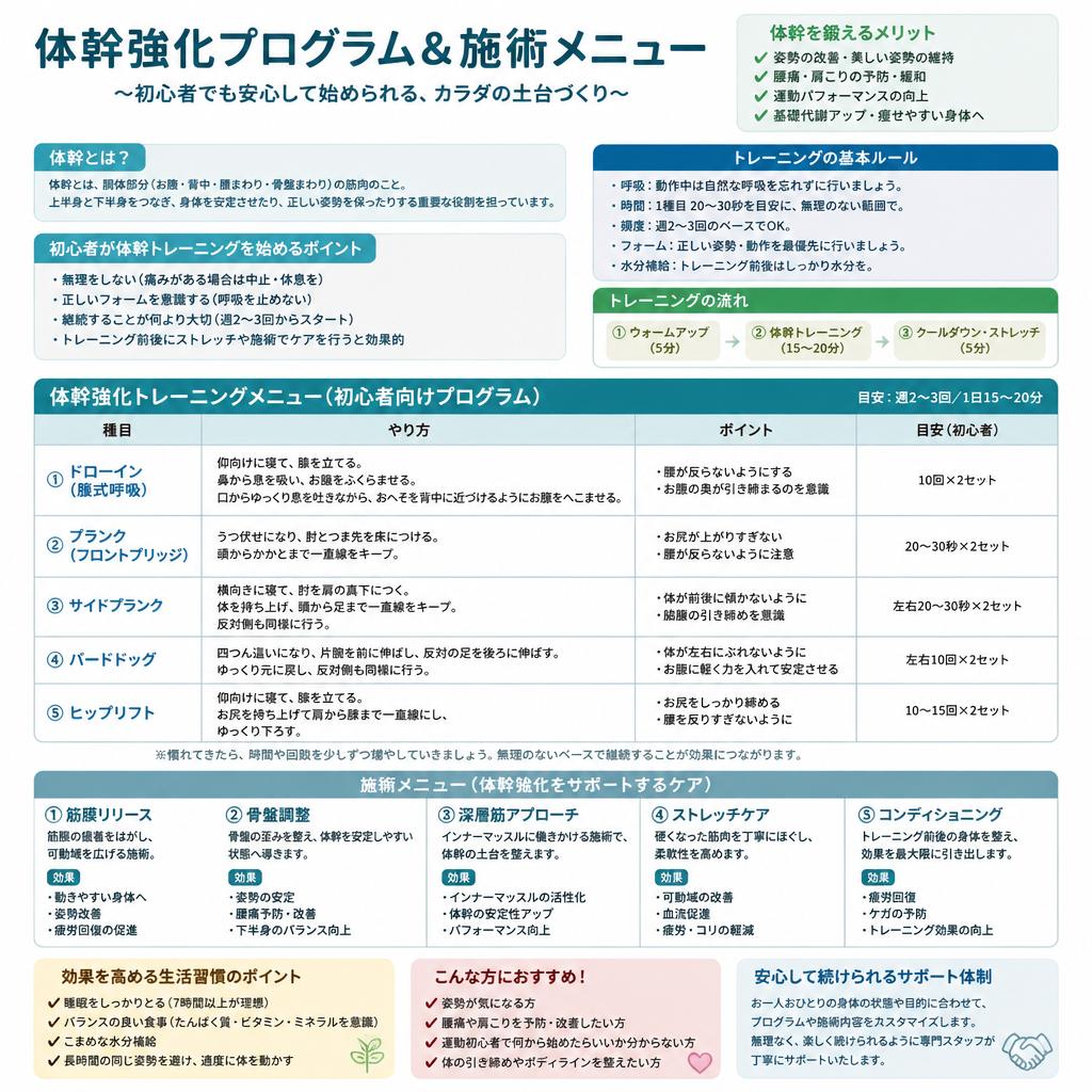 トレーニングメニューの紹介