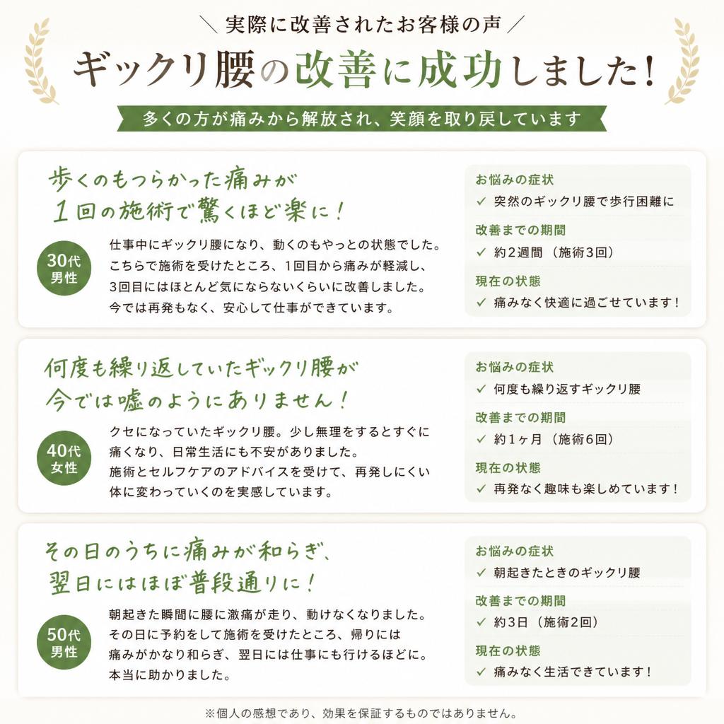 お客様の体験談
