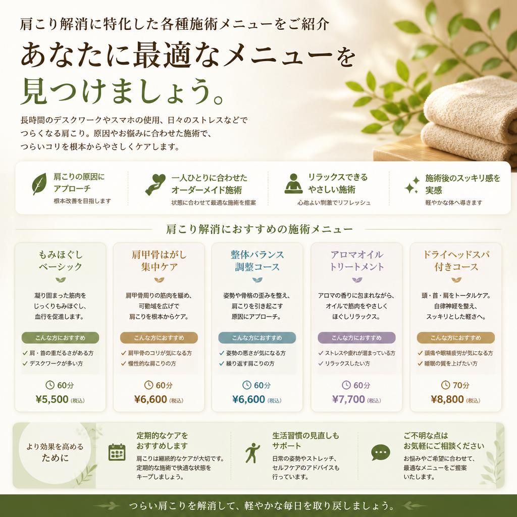 施術メニューの紹介