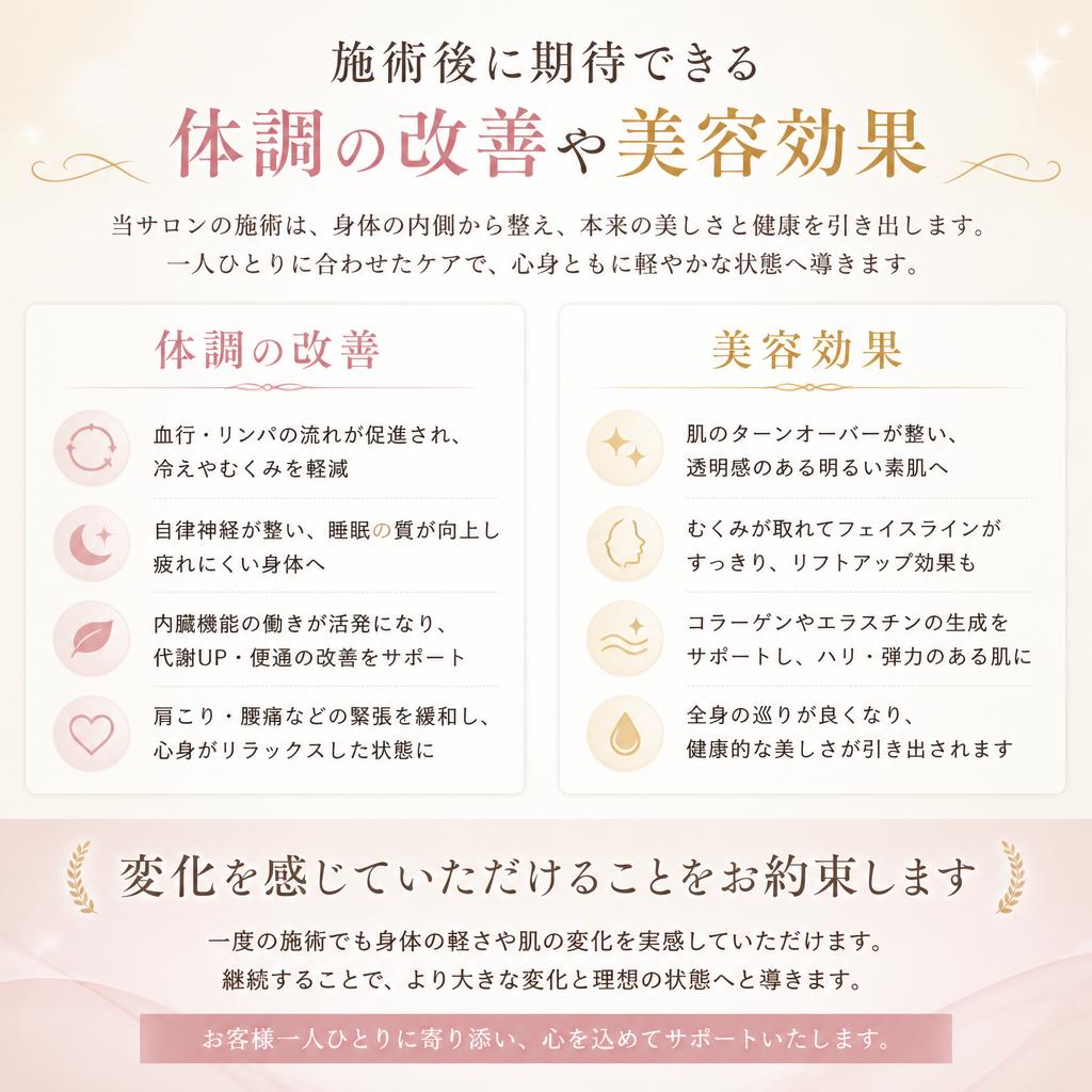 施術後の変化と効果