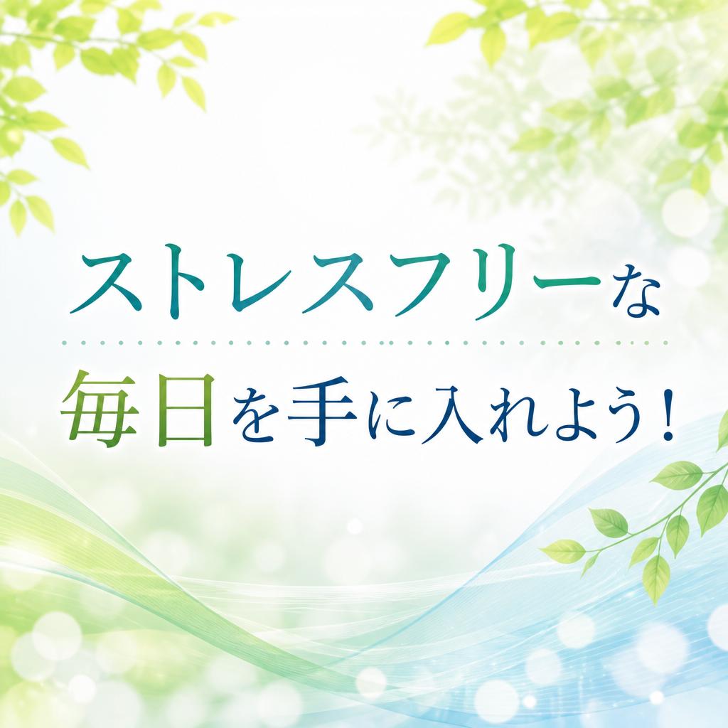 ストレスフリーな毎日を手に入れよう！