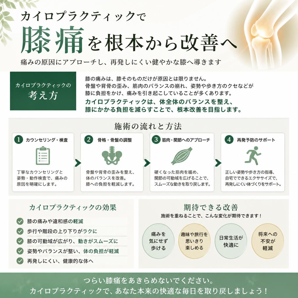 カイロプラクティックで膝痛を改善