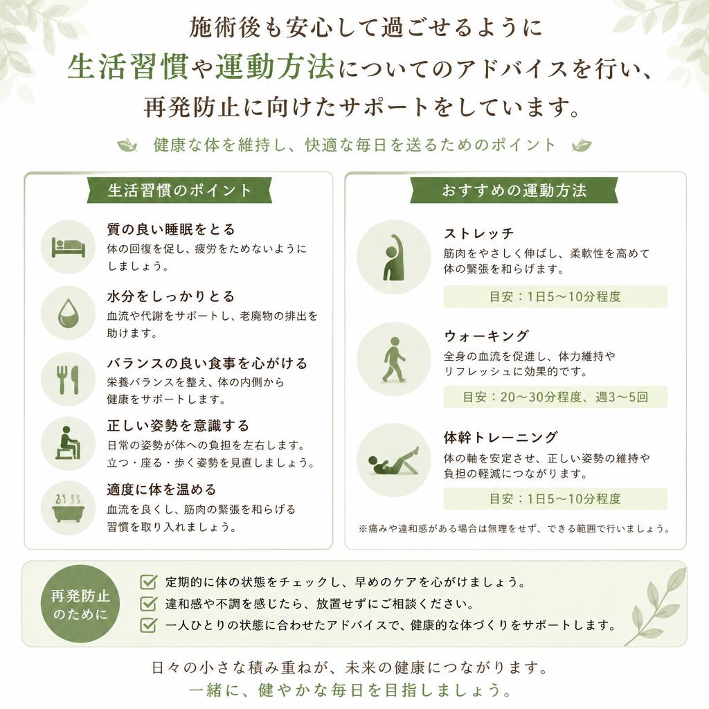 施術後のサポート