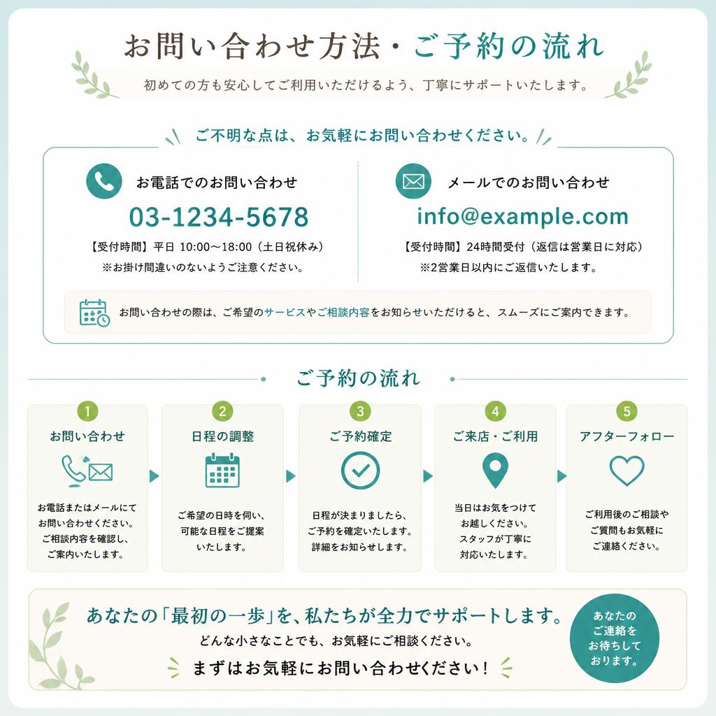 まずはお気軽にお問い合わせを！