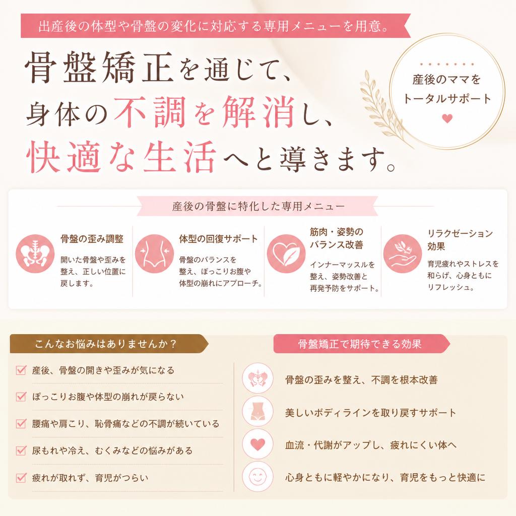 産後の骨盤矯正で快適な生活をサポート
