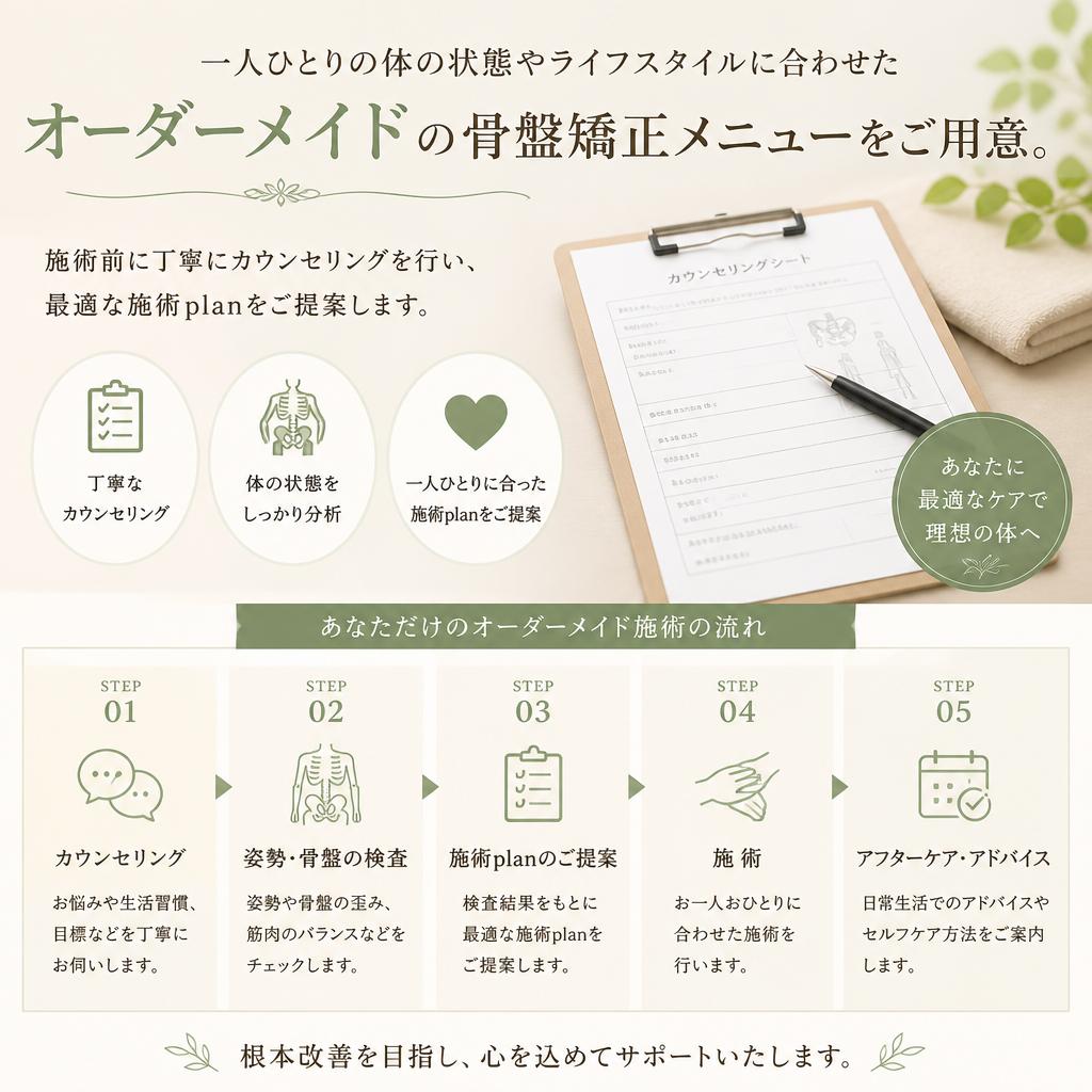オーダーメイドの骨盤矯正