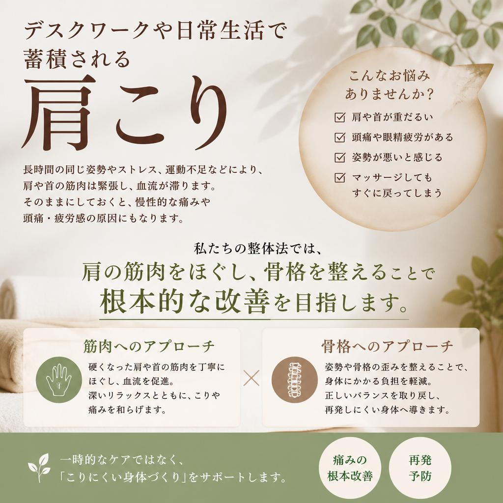 肩こり改善のアプローチ