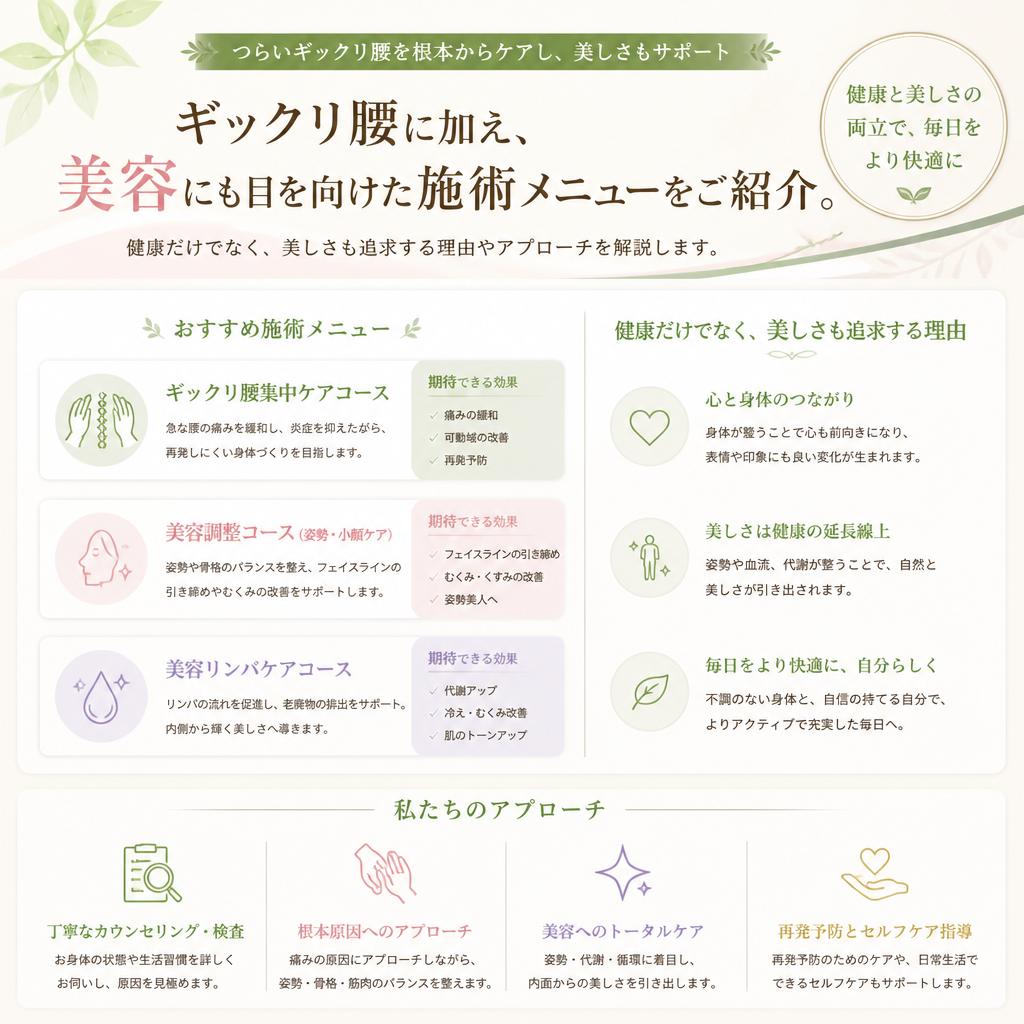 4. 美容と健康を両立する施術