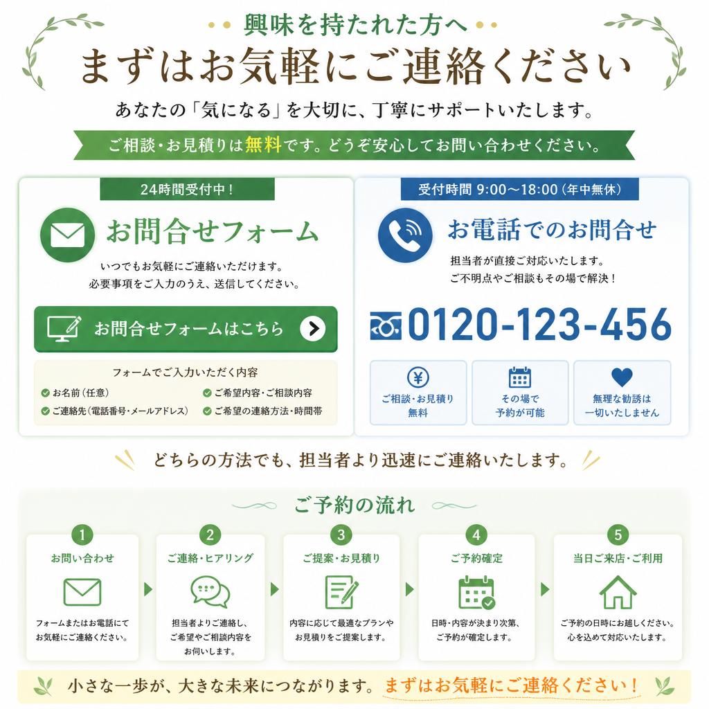 まずはお気軽にお問い合わせを！