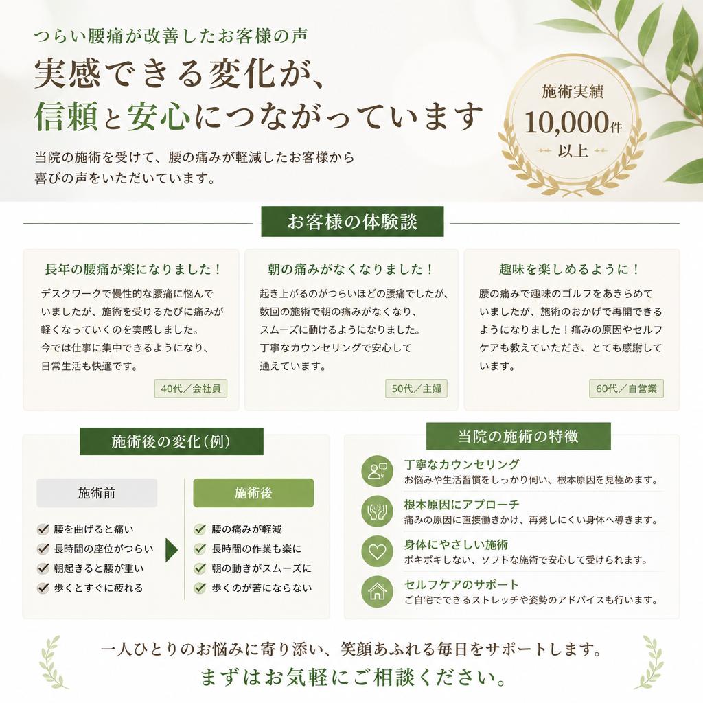 実際のお客様の声
