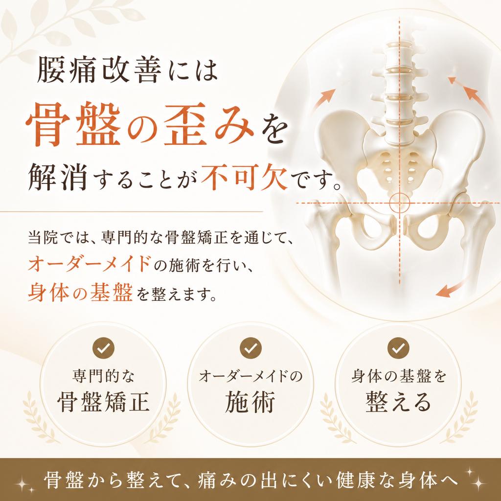 骨盤矯正で基盤を整える