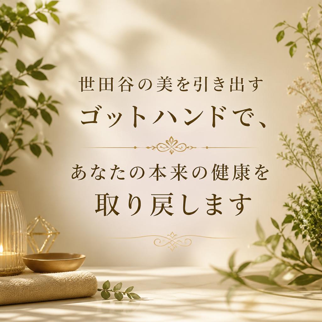 世田谷の美を引き出すゴットハンドで、あなたの本来の健康を取り戻します
