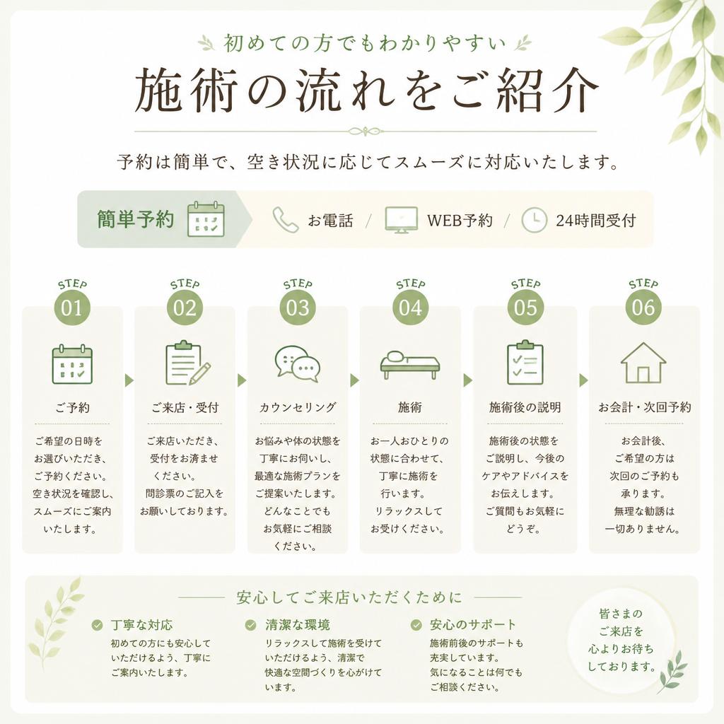 施術の流れとご予約方法